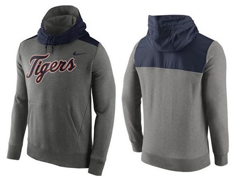 Men's Detroit Tigers Nike Gray Cooperstown Collection Hybrid Pullover Hoodie