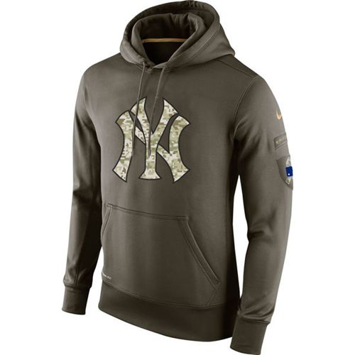 Men's New York Yankees Nike Olive Salute To Service KO Performance Hoodie