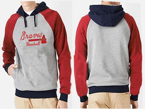 Atlanta Braves Pullover Hoodie Grey & Red