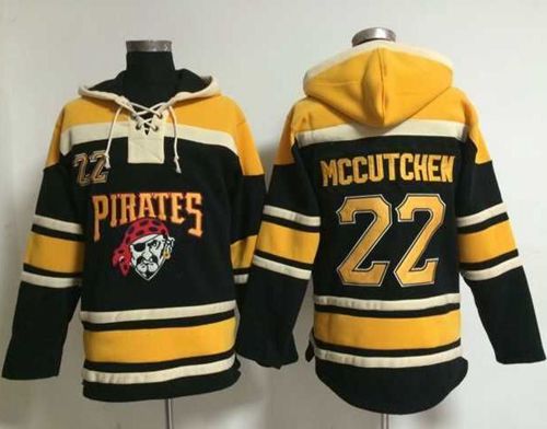 Pirates #22 Andrew McCutchen Black Sawyer Hooded Sweatshirt MLB Hoodie