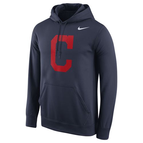 Cleveland Indians Nike Logo Performance Pullover Navy MLB Hoodie - Click Image to Close