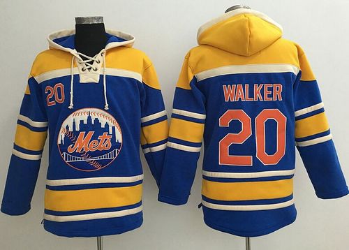 Mets #20 Neil Walker Blue Sawyer Hooded Sweatshirt MLB Hoodie