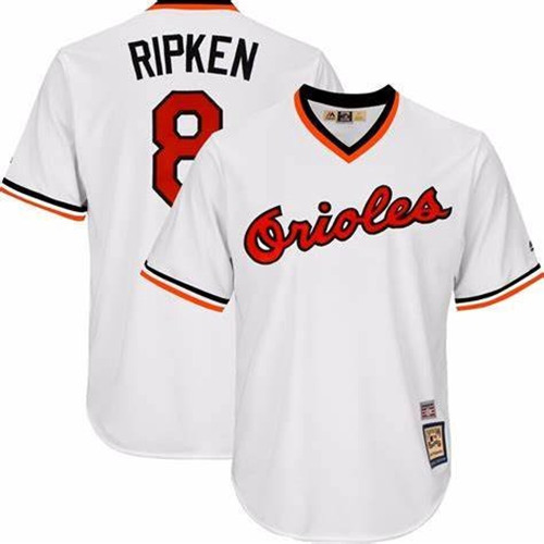 Men's Baltimore Orioles #8 Cal Ripken Jr. White Stitched MLB Jersey