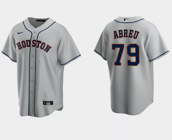 Men's Houston Astros #79 Jos?? Abreu Gray Cool Base Stitched Jersey