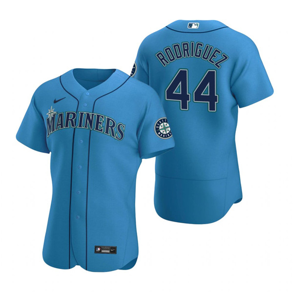 Men's Seattle Mariners #44 Julio Rodr??guez Royal Flex Base Stitched Jersey