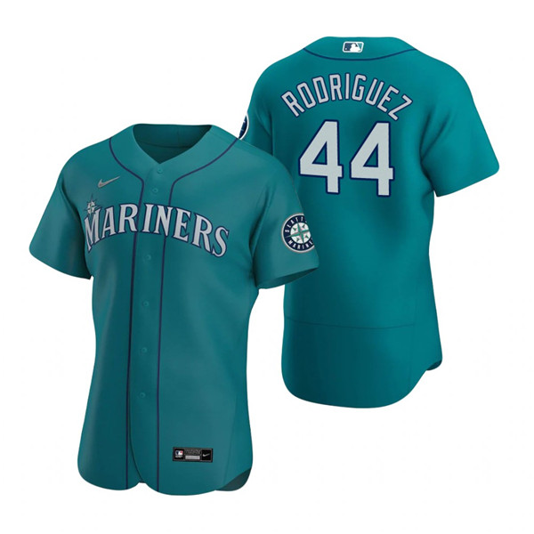 Men's Seattle Mariners #44 Julio Rodr??guez Aqua Flex Base Stitched Jersey