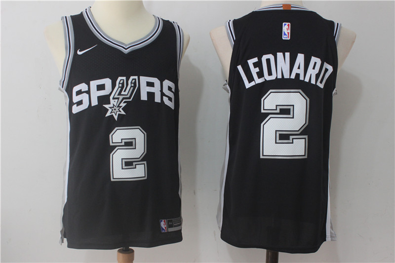 Men's Nike San Antonio Spurs #2 Kawhi Leonard Black Stitched NBA Jersey