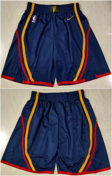 Men's Golden State Warriors Navy Shorts (Run Smaller) - Click Image to Close