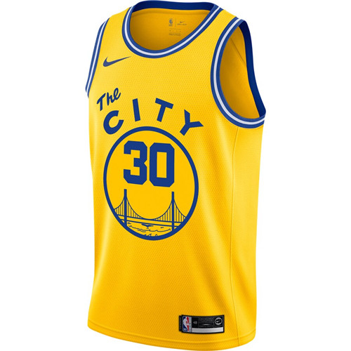 Men's Golden State Warriors #30 Stephen Curry Yellow 2019 City Edition Stitched NBA Jersey