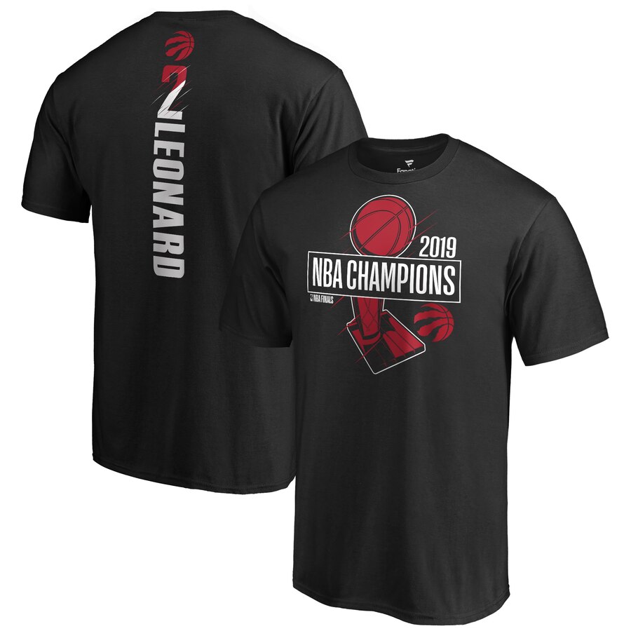 Toronto Raptors#2 Kawhi Leonard Black 2019 NBA Finals Champions Name & Number T-Shirt (All Size)