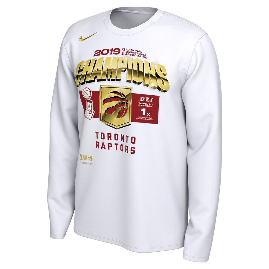 Toronto Raptors White 2019 NBA Finals Champions Locker Room Long Sleeve T-Shirt (All Size)