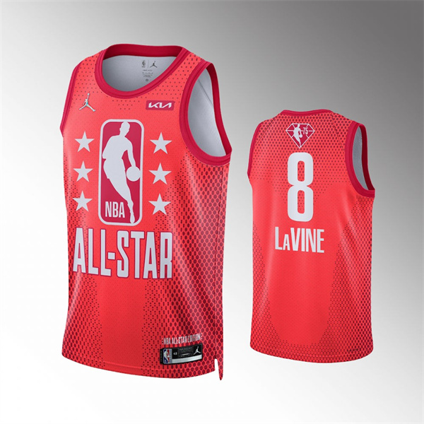 Men's 2022 All-Star #8 Zach LaVine Maroon Stitched Jersey