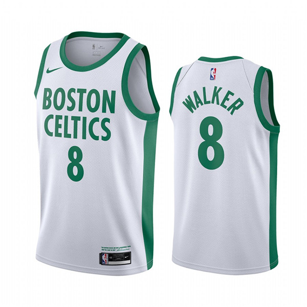 Men's Boston Celtics #8 Kemba Walker White 2020-21 City Edition Swingman Stitched NBA Jersey