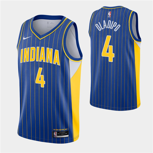 Men's Indiana Pacers #4 Victor Oladipo Royal City Swingman 2020-21 Stitched NBA Jersey