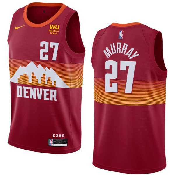 Men's Denver Nuggets #27 Jamal Murray Red 2020-21 City Edition Stitched NBA Jersey