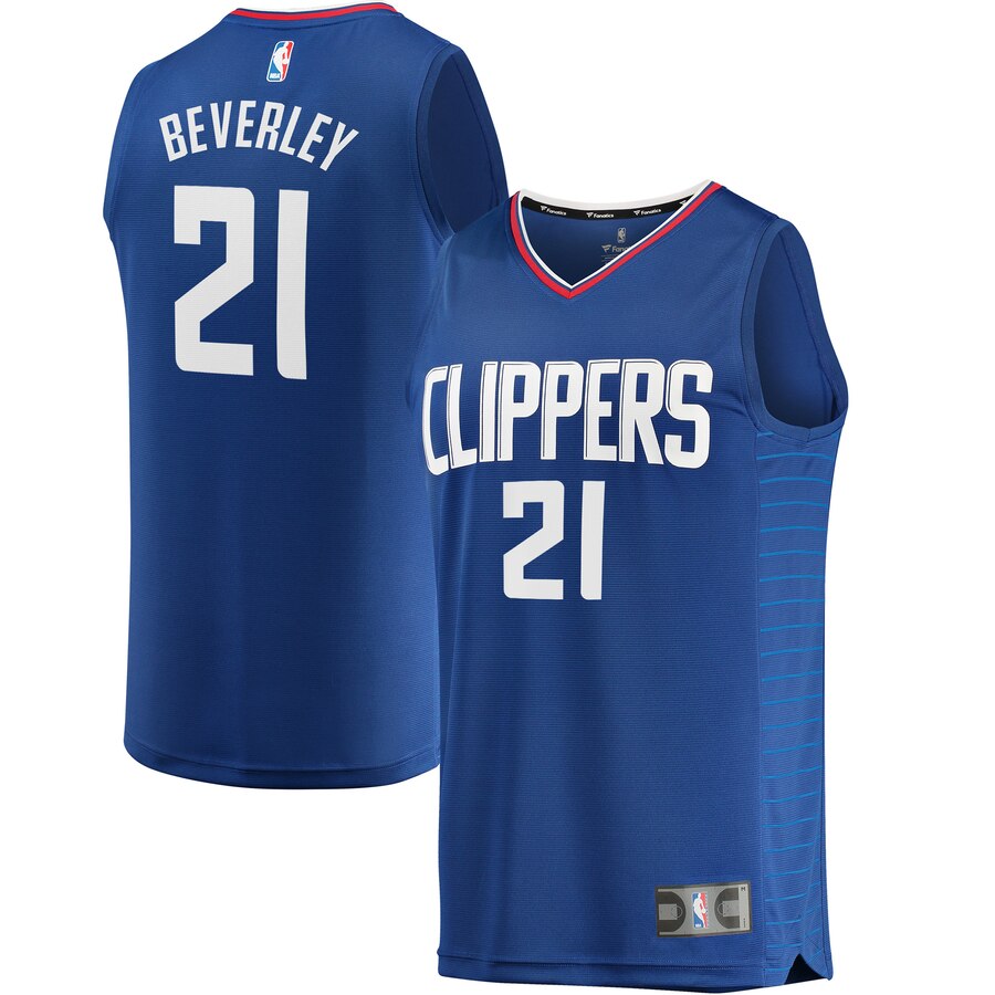 Men's Clippers #21 Patrick Beverley Blue Stitched NBA Jersey