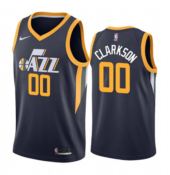 Men's Utah Jazz #00 Jordan Clarkson Navy Stitched NBA Jersey - Click Image to Close