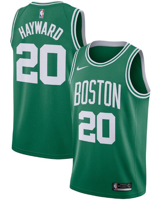 Men's Boston Celtics Green #20 Gordon Hayward City Edition Stitched NBA Jersey