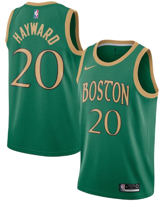 Men's Boston Celtics Green #20 Gordon Hayward City Edition Stitched NBA Jersey