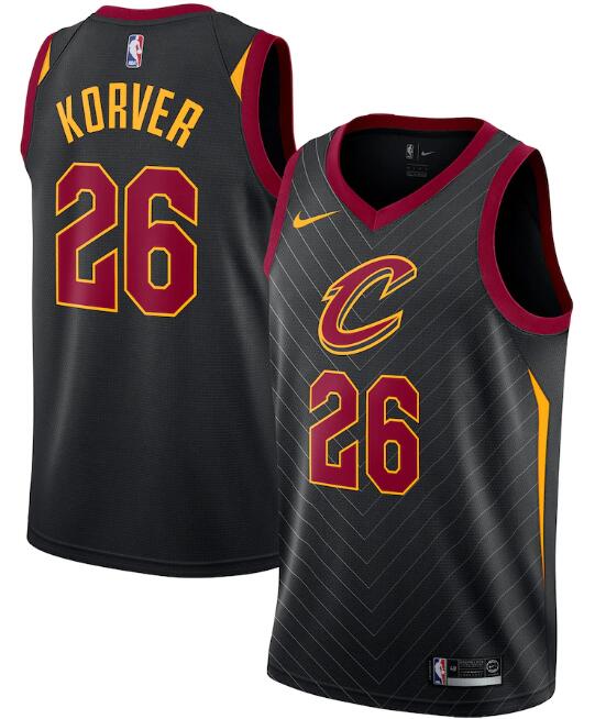 Men's Cleveland Cavaliers Black #26 Kyle Korver Statement Edition Swingman Stitched NBA Jersey