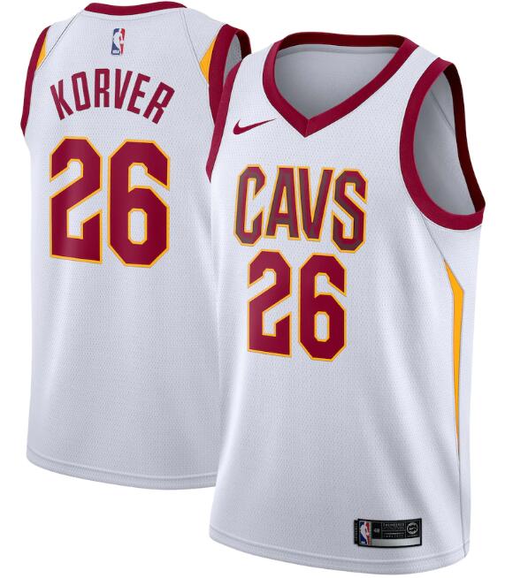 Men's Cleveland Cavaliers White #26 Kyle Korver Association Edition Swingman Stitched NBA Jersey