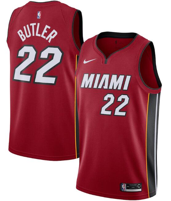 Men's Miami Heat Red #22 Jimmy Butler Statement Edition Swingman Stitched NBA Jersey