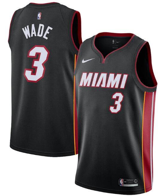 Men's Miami Heat Black #3 Dwyane Wade Icon Edition Swingman Stitched NBA Jersey