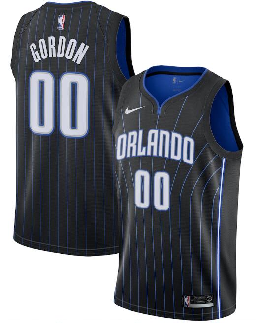 Men's Orlando Magic Black #00 Aaron Gordon con Edition Stitched Swingman NBA Jersey