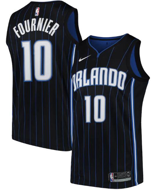 Men's Orlando Magic Black #10 Evan Fournie Icon Edition Stitched Swingman NBA Jersey