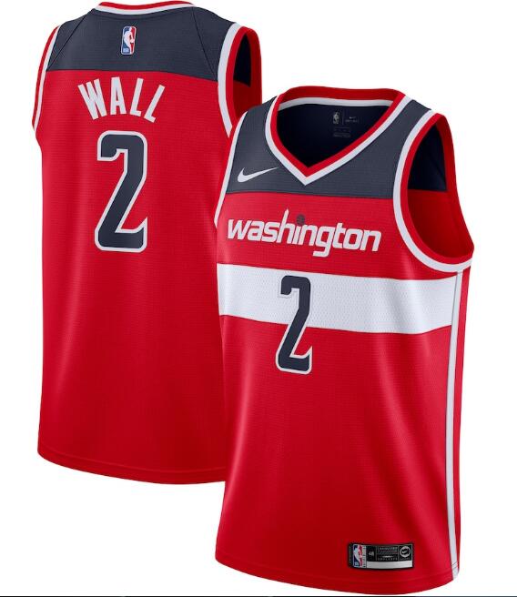 Men's Washington Wizards Red #2 John Wall Icon Edition Swingman Stitched NBA Jersey