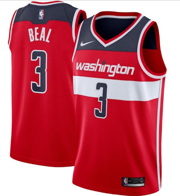 Men's Washington Wizards Red #3 Bradley Beal Icon Edition Swingman Stitched NBA Jersey