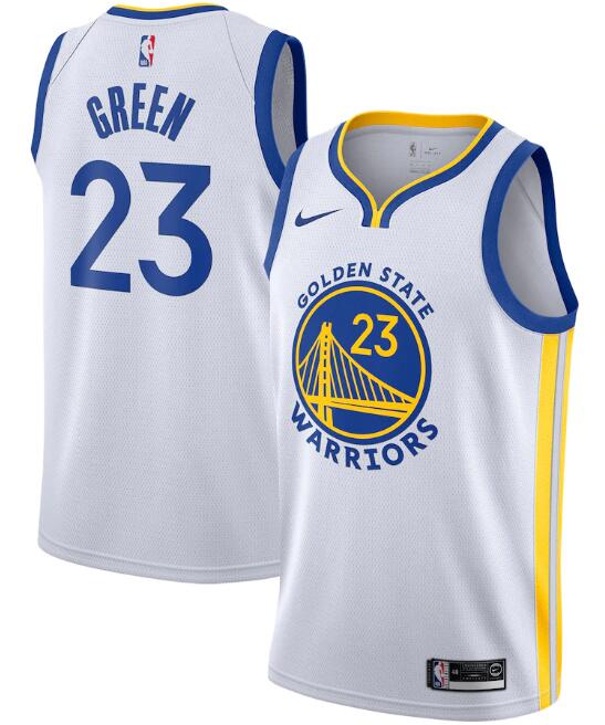 Men's Golden State Warriors White #23 Draymond Green Association Edition Swingman Stitched NBA Jersey