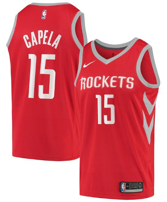 Men's Houston Rockets Red #15 Clint Capela Icon Edition Stitched NBA Jersey