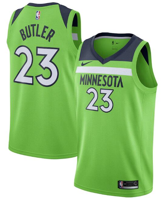 Men's Minnesota Timberwolves Green #23 Jimmy Butler Statement Edition Stitched NBA Jersey - Click Image to Close