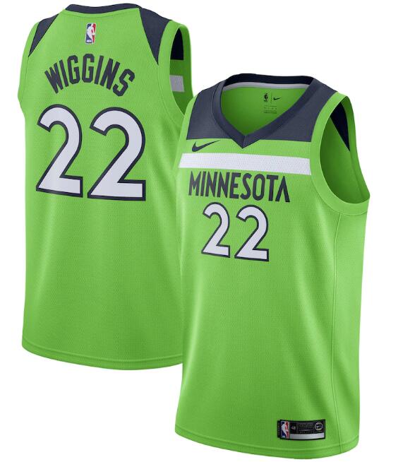 Men's Minnesota Timberwolves Green #22 Andrew Wiggins Statement Edition Stitched NBA Jersey - Click Image to Close