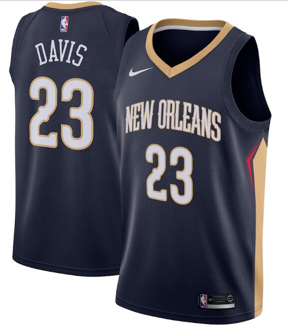 Men's New Orleans Pelicans Navy #23 Anthony Davis Icon Edition Stitched NBA Jersey