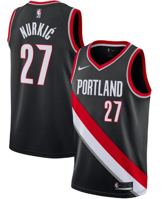 Men's Portland Trail Blazers Black #27 Jusuf Nurkic Icon Edition Stitched Jersey