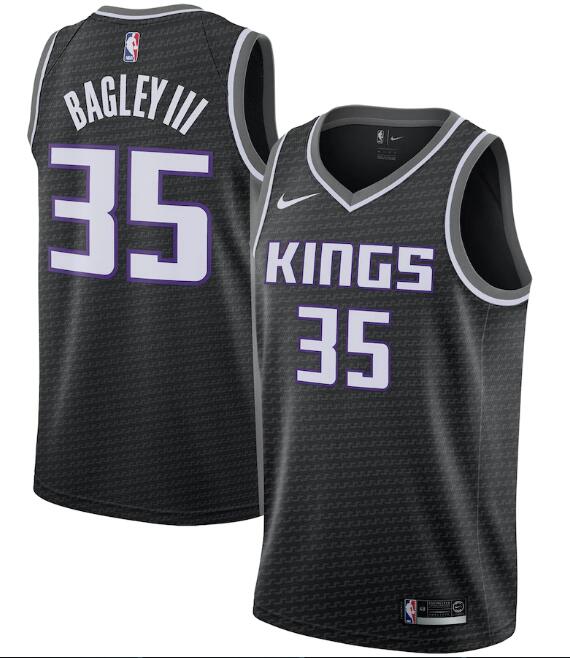 Men's Sacramento Kings Black #35 Marvin Bagley III Statement Editon Stitched NBA Jersey