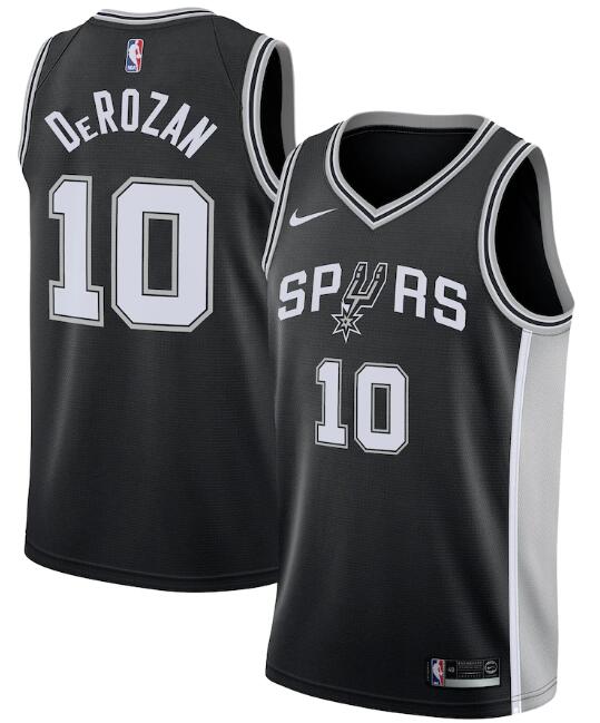 Men's San Antonio Spurs Black #10 DeMar DeRozan Icon Edition Swingman Stitched NBA Jersey