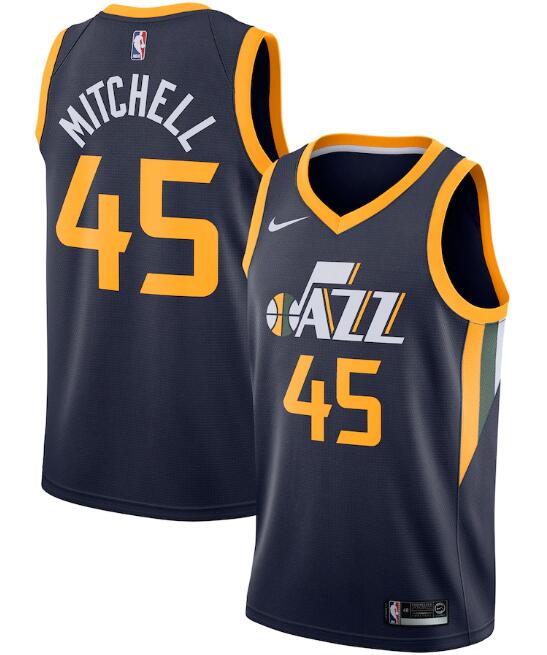 Men's Utah Jazz Navy #45 Donovan Mitchell Icon Edition Swingman Stitched NBA Jersey