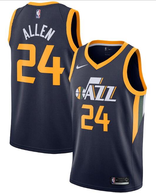 Men's Utah Jazz Navy #24 Grayson Allen Icon Edition Swingman Stitched NBA Jersey