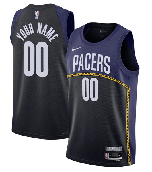 Men's Indiana Pacers Active Player custom Navy/Black 2022/23 City Edition Stitched Basketball Jersey