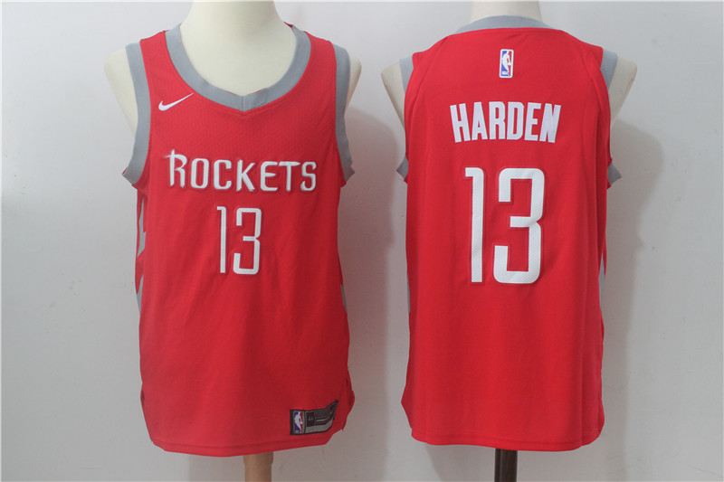 Men's Nike Houston Rockets #13 James Harden Red Stitched NBA Jersey