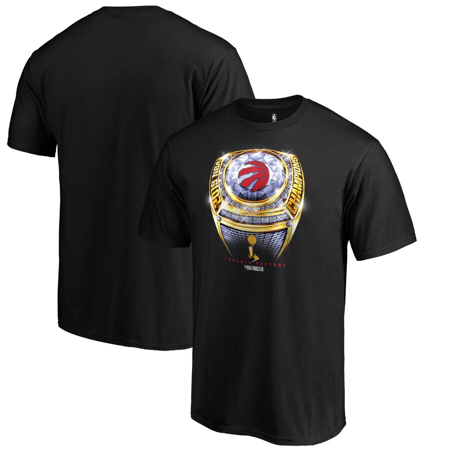 Toronto Raptors Black 2019 NBA Finals Champions Bling Beauty Ring T-Shirt (All Size)