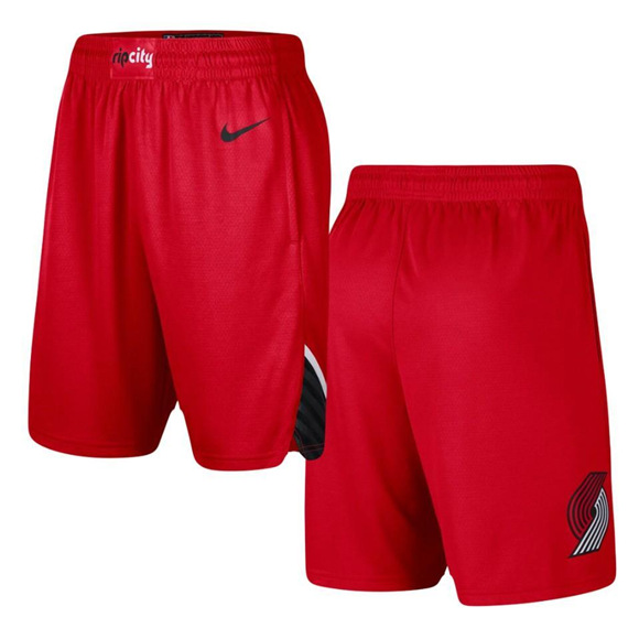 Men's Portland Trail Blazers Red NBA Shorts (Run Smaller) - Click Image to Close