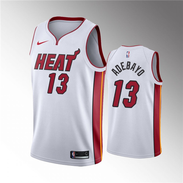 Men's Miami Heat #13 Bam Adebayo White Stitched NBA Jersey