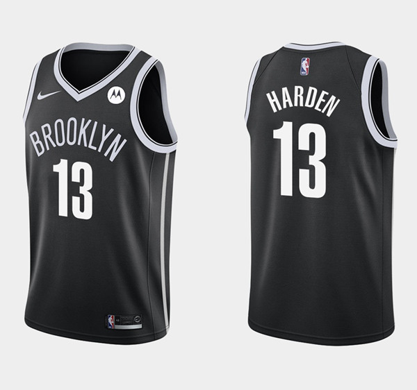 Men's Brooklyn Nets #13 James Harden Black Icon Edition Swingman Stitched NBA Jersey