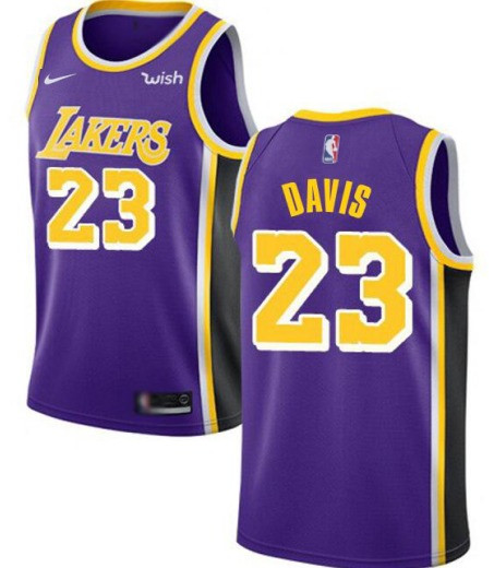 Men's Los Angeles Lakers #23 Anthony Davis Purple Stitched NBA Jersey