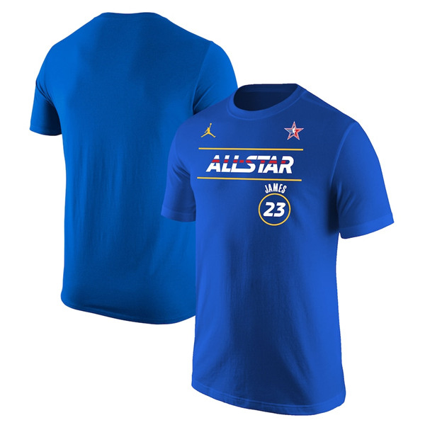 2021 All-Star #23 LeBron James Blue Royal T-Shirt (All Size)