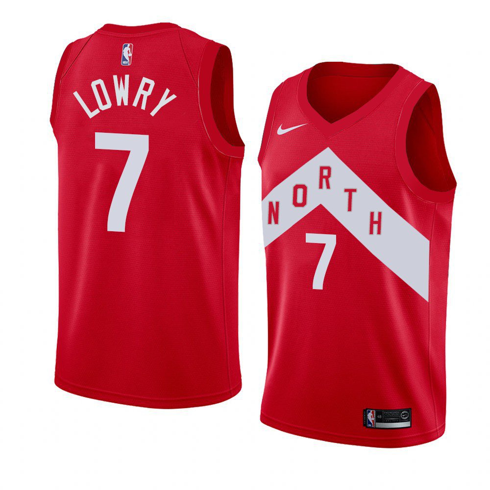 Men's Toronto Raptors #7 Kyle Lowry Red 2018/19 Earned Edition Swingman Stitched NBA Jersey